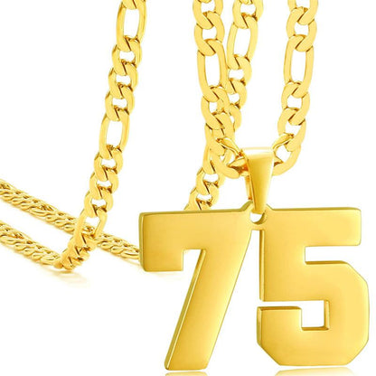 Springtok Stainless Steel Necklace Golden Athlete Men'S Sports Number Necklace Men'S Daily Wear Gift
