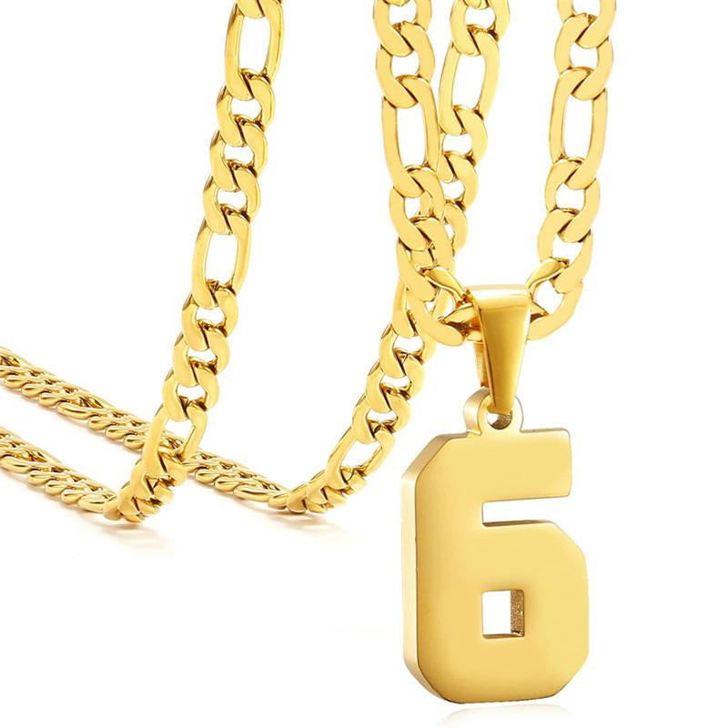 Springtok Stainless Steel Necklace Golden Athlete Men'S Sports Number Necklace Men'S Daily Wear Gift