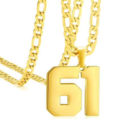Springtok Stainless Steel Necklace Golden Athlete Men'S Sports Number Necklace Men'S Daily Wear Gift