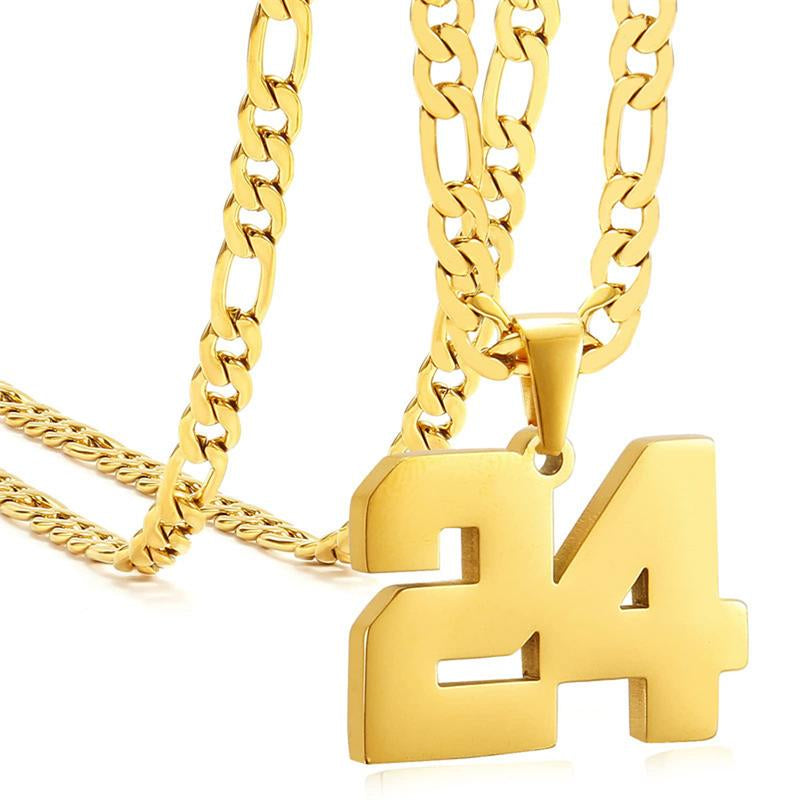 Springtok Stainless Steel Necklace Golden Athlete Men'S Sports Number Necklace Men'S Daily Wear Gift