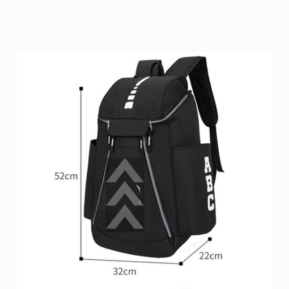 Basketball Backpack Bag Large Capacity Sport Black Bag Fits Volleyball Soccer Football Softball Gym Training Equipment Bags Comfortable Unisex Quick Dry Water-Resistant Breathable Comfortable