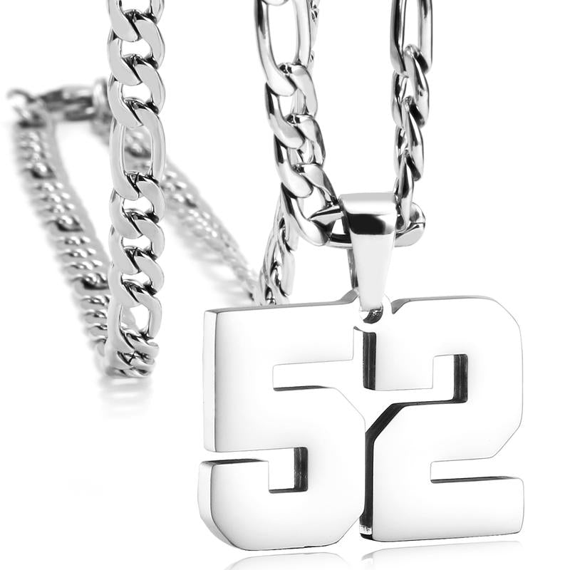 Number Necklaces for Mens, Athletes Stainless Steel Sport Number Pendant Chain for Baseball/Basketball/Football Team Inspiration Jewelry Accessory