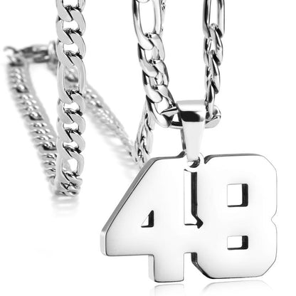 Number Necklaces for Mens, Athletes Stainless Steel Sport Number Pendant Chain for Baseball/Basketball/Football Team Inspiration Jewelry Accessory