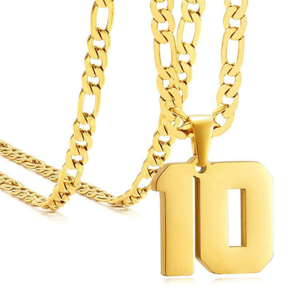 Springtok Stainless Steel Necklace Golden Athlete Men'S Sports Number Necklace Men'S Daily Wear Gift