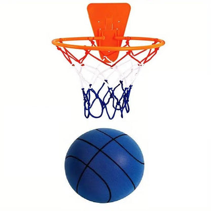 Silent Basketball Set, 2 Counts/Set Including 1 Count Indoor Silent Basketball and 1 Count Basketball Hoop, Rebound Basketball Toy for Indoor Training, Christmas Gift