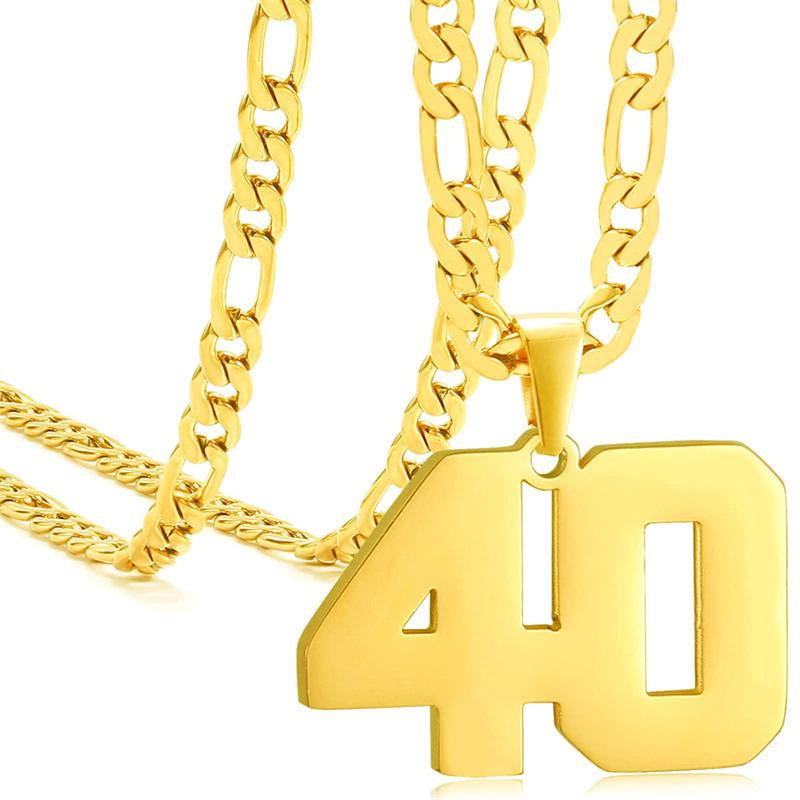 Springtok Stainless Steel Necklace Golden Athlete Men'S Sports Number Necklace Men'S Daily Wear Gift