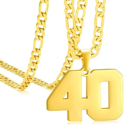 Springtok Stainless Steel Necklace Golden Athlete Men'S Sports Number Necklace Men'S Daily Wear Gift