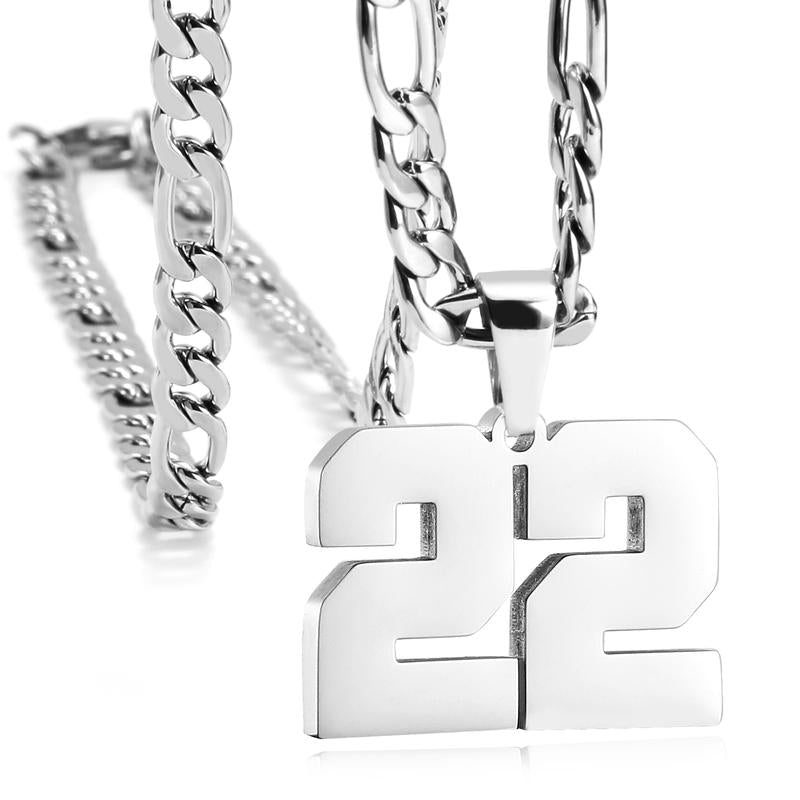 Number Necklaces for Mens, Athletes Stainless Steel Sport Number Pendant Chain for Baseball/Basketball/Football Team Inspiration Jewelry Accessory