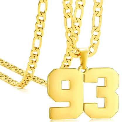 Springtok Stainless Steel Necklace Golden Athlete Men'S Sports Number Necklace Men'S Daily Wear Gift