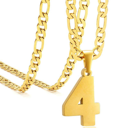Springtok Stainless Steel Necklace Golden Athlete Men'S Sports Number Necklace Men'S Daily Wear Gift