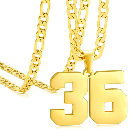 Springtok Stainless Steel Necklace Golden Athlete Men'S Sports Number Necklace Men'S Daily Wear Gift