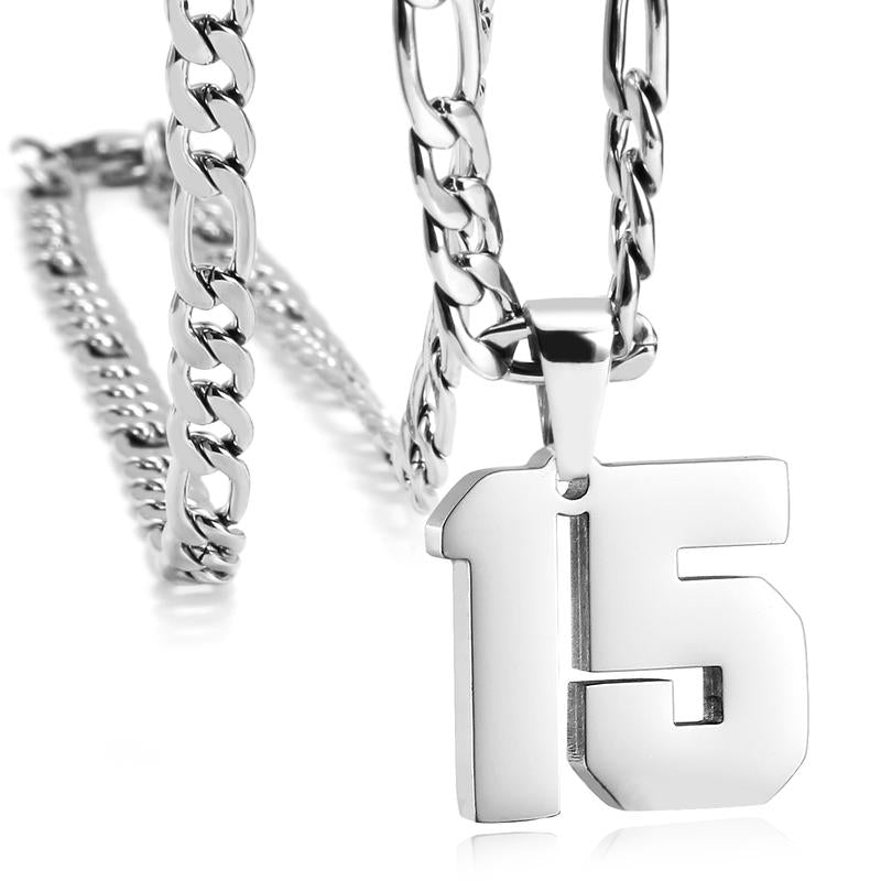 Number Necklaces for Mens, Athletes Stainless Steel Sport Number Pendant Chain for Baseball/Basketball/Football Team Inspiration Jewelry Accessory