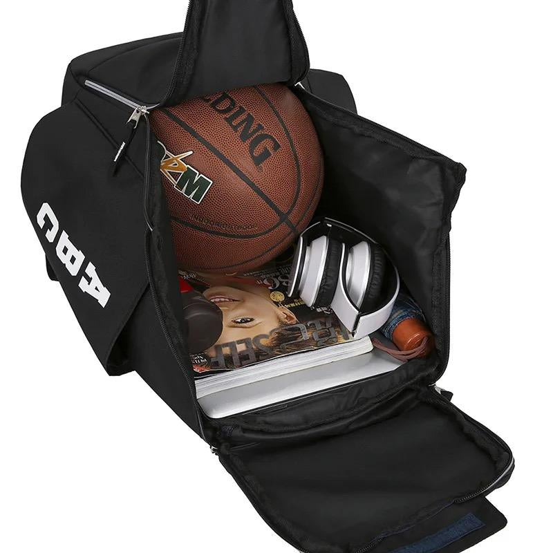 Basketball Backpack Bag Large Capacity Sport Black Bag Fits Volleyball Soccer Football Softball Gym Training Equipment Bags Comfortable Unisex Quick Dry Water-Resistant Breathable Comfortable