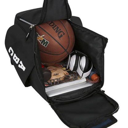 Basketball Backpack Bag Large Capacity Sport Black Bag Fits Volleyball Soccer Football Softball Gym Training Equipment Bags Comfortable Unisex Quick Dry Water-Resistant Breathable Comfortable
