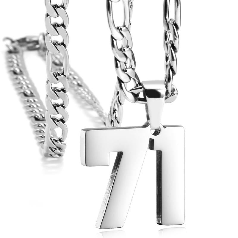 Number Necklaces for Mens, Athletes Stainless Steel Sport Number Pendant Chain for Baseball/Basketball/Football Team Inspiration Jewelry Accessory