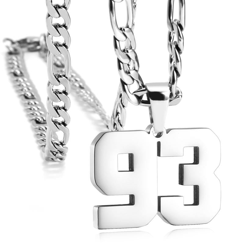 Number Necklaces for Mens, Athletes Stainless Steel Sport Number Pendant Chain for Baseball/Basketball/Football Team Inspiration Jewelry Accessory