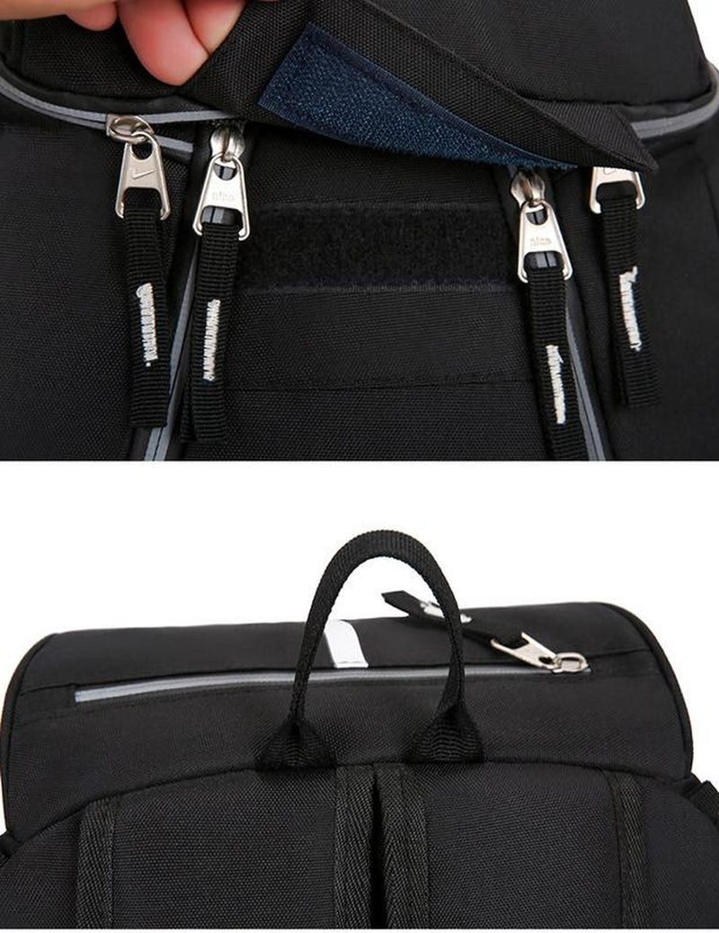 Basketball Backpack Bag Large Capacity Sport Black Bag Fits Volleyball Soccer Football Softball Gym Training Equipment Bags Comfortable Unisex Quick Dry Water-Resistant Breathable Comfortable