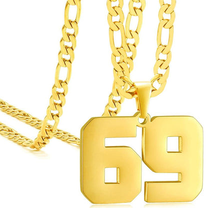 Springtok Stainless Steel Necklace Golden Athlete Men'S Sports Number Necklace Men'S Daily Wear Gift