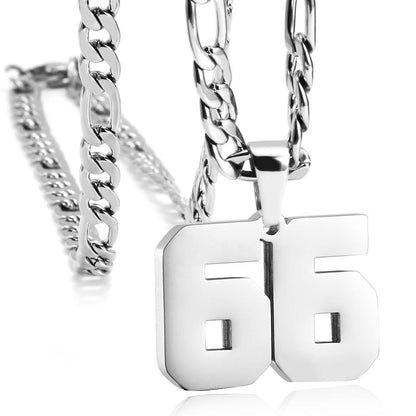 Number Necklaces for Mens, Athletes Stainless Steel Sport Number Pendant Chain for Baseball/Basketball/Football Team Inspiration Jewelry Accessory