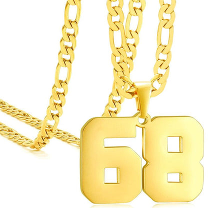Springtok Stainless Steel Necklace Golden Athlete Men'S Sports Number Necklace Men'S Daily Wear Gift