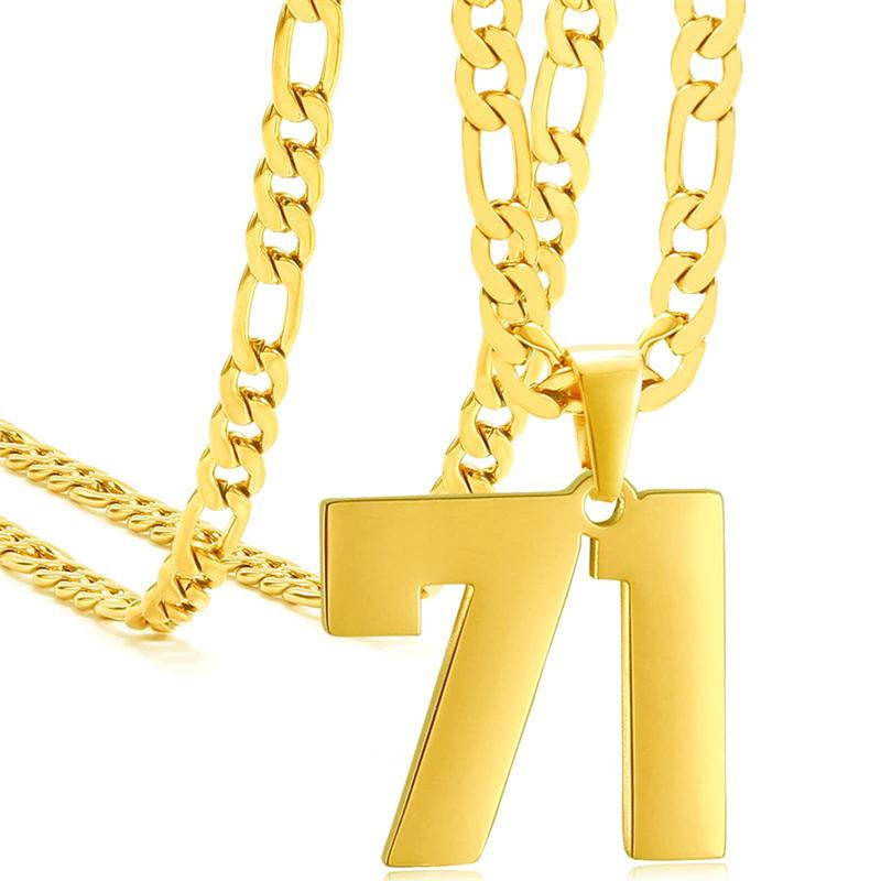 Springtok Stainless Steel Necklace Golden Athlete Men'S Sports Number Necklace Men'S Daily Wear Gift