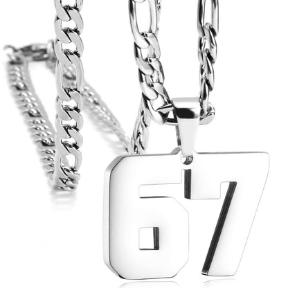 Number Necklaces for Mens, Athletes Stainless Steel Sport Number Pendant Chain for Baseball/Basketball/Football Team Inspiration Jewelry Accessory