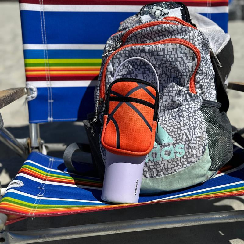 Basketball Accessories - Sportybella Universal Water Bottle Pouch W/Storage & Adjustable Strap - Basketball Gifts