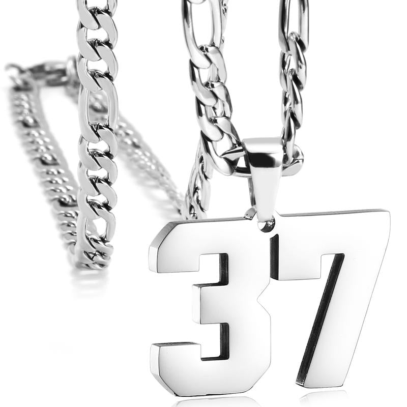 Number Necklaces for Mens, Athletes Stainless Steel Sport Number Pendant Chain for Baseball/Basketball/Football Team Inspiration Jewelry Accessory