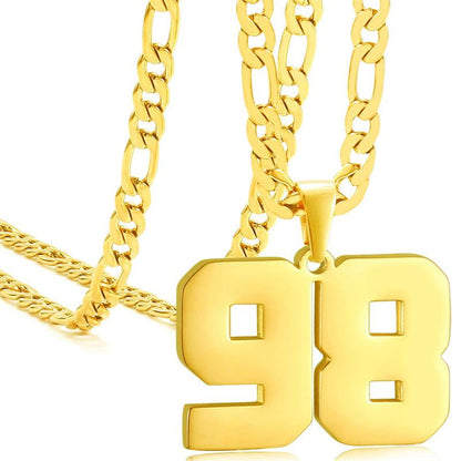 Springtok Stainless Steel Necklace Golden Athlete Men'S Sports Number Necklace Men'S Daily Wear Gift