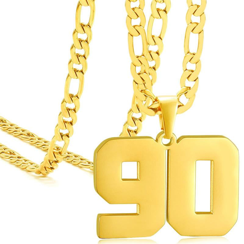 Springtok Stainless Steel Necklace Golden Athlete Men'S Sports Number Necklace Men'S Daily Wear Gift