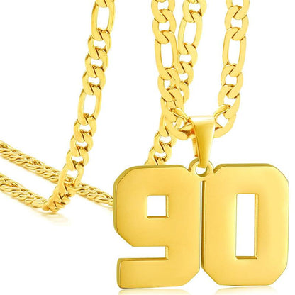 Springtok Stainless Steel Necklace Golden Athlete Men'S Sports Number Necklace Men'S Daily Wear Gift
