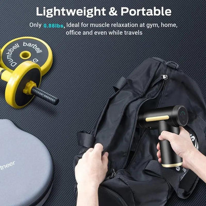 Home Portable USB Rechargeable 6-Speed Body Massage Gun, Adjustable Multifunctional Body Fascia Gun . Perfect for Muscle Recovery, Neck & Back Pain Relief, and Post-Workout Relaxation, 4 Replaceable Heads; Ultra-Quiet Brushless Motor, Black Massager