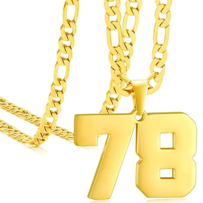Springtok Stainless Steel Necklace Golden Athlete Men'S Sports Number Necklace Men'S Daily Wear Gift