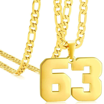 Springtok Stainless Steel Necklace Golden Athlete Men'S Sports Number Necklace Men'S Daily Wear Gift