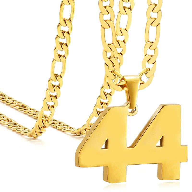 Springtok Stainless Steel Necklace Golden Athlete Men'S Sports Number Necklace Men'S Daily Wear Gift