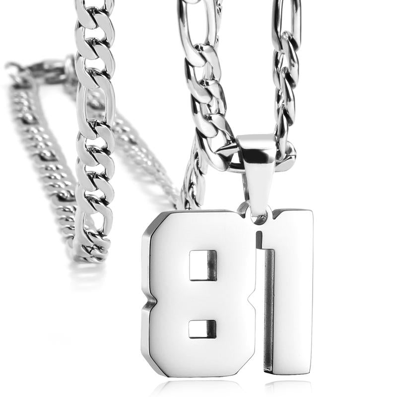 Number Necklaces for Mens, Athletes Stainless Steel Sport Number Pendant Chain for Baseball/Basketball/Football Team Inspiration Jewelry Accessory