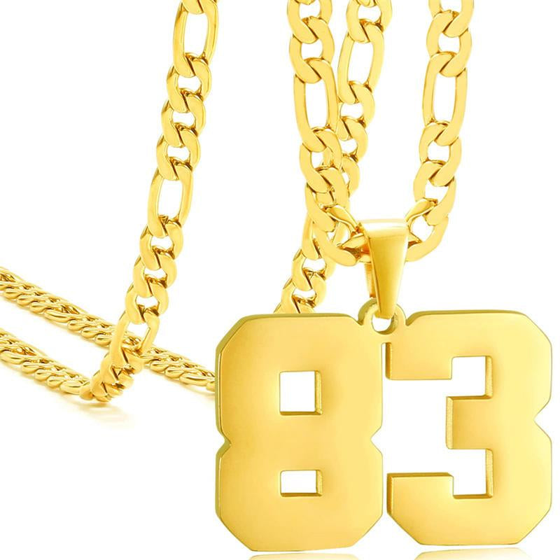 Springtok Stainless Steel Necklace Golden Athlete Men'S Sports Number Necklace Men'S Daily Wear Gift