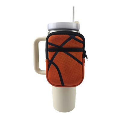 Basketball Accessories - Sportybella Universal Water Bottle Pouch W/Storage & Adjustable Strap - Basketball Gifts