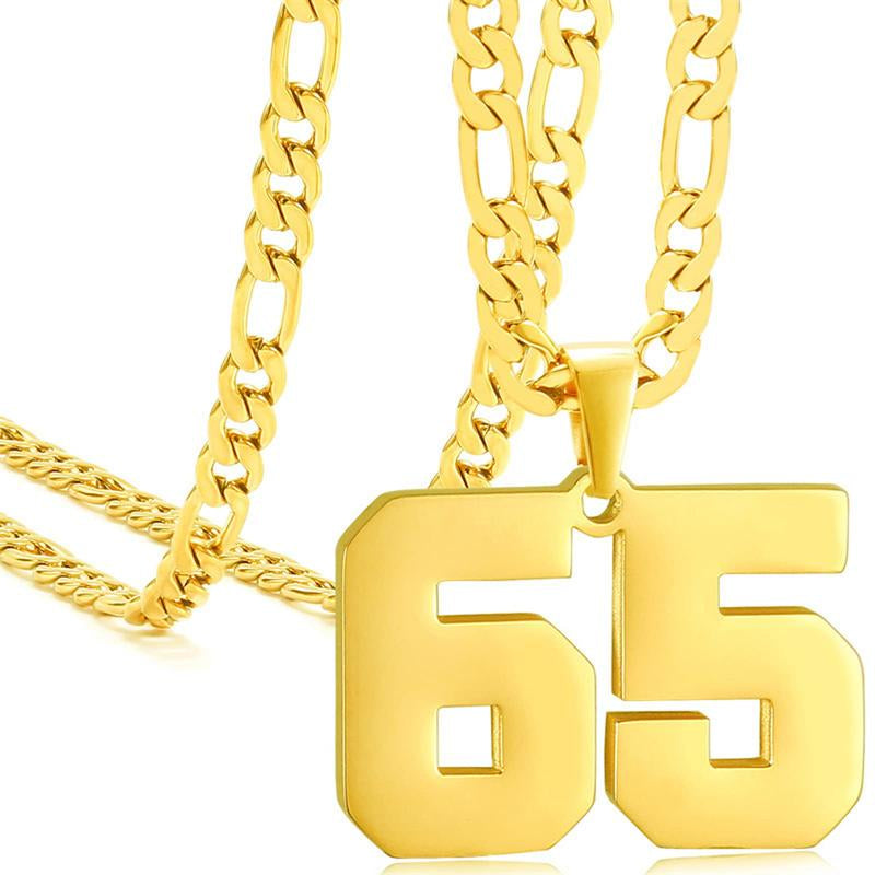 Springtok Stainless Steel Necklace Golden Athlete Men'S Sports Number Necklace Men'S Daily Wear Gift
