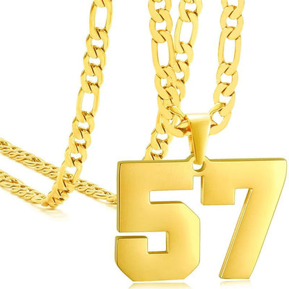 Springtok Stainless Steel Necklace Golden Athlete Men'S Sports Number Necklace Men'S Daily Wear Gift