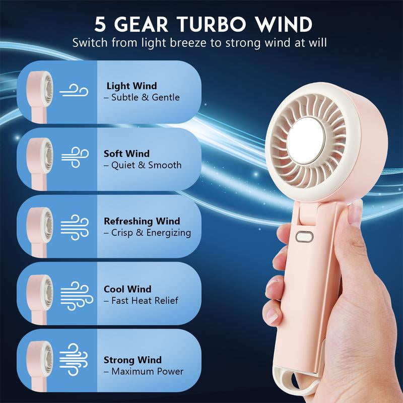 3 in 1 Portable Handheld Turbo Fan - 5-Speed, Portable Rechargeable Camping Misting Fan, Water Bottle Fan, Cooling Fan, Neck Fan, Portable Air Conditioners for Mini Travel Products, Deals for You, Deals Days