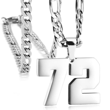 Number Necklaces for Mens, Athletes Stainless Steel Sport Number Pendant Chain for Baseball/Basketball/Football Team Inspiration Jewelry Accessory