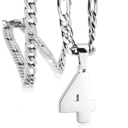 Number Necklaces for Mens, Athletes Stainless Steel Sport Number Pendant Chain for Baseball/Basketball/Football Team Inspiration Jewelry Accessory