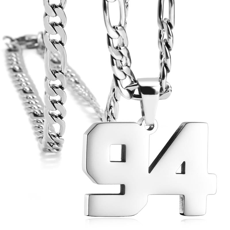 Number Necklaces for Mens, Athletes Stainless Steel Sport Number Pendant Chain for Baseball/Basketball/Football Team Inspiration Jewelry Accessory