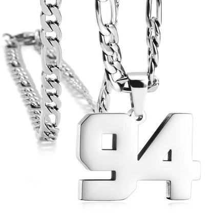 Number Necklaces for Mens, Athletes Stainless Steel Sport Number Pendant Chain for Baseball/Basketball/Football Team Inspiration Jewelry Accessory