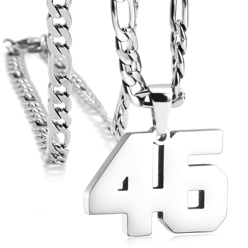 Number Necklaces for Mens, Athletes Stainless Steel Sport Number Pendant Chain for Baseball/Basketball/Football Team Inspiration Jewelry Accessory