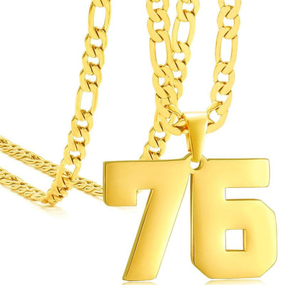 Springtok Stainless Steel Necklace Golden Athlete Men'S Sports Number Necklace Men'S Daily Wear Gift