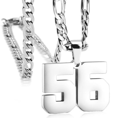 Number Necklaces for Mens, Athletes Stainless Steel Sport Number Pendant Chain for Baseball/Basketball/Football Team Inspiration Jewelry Accessory