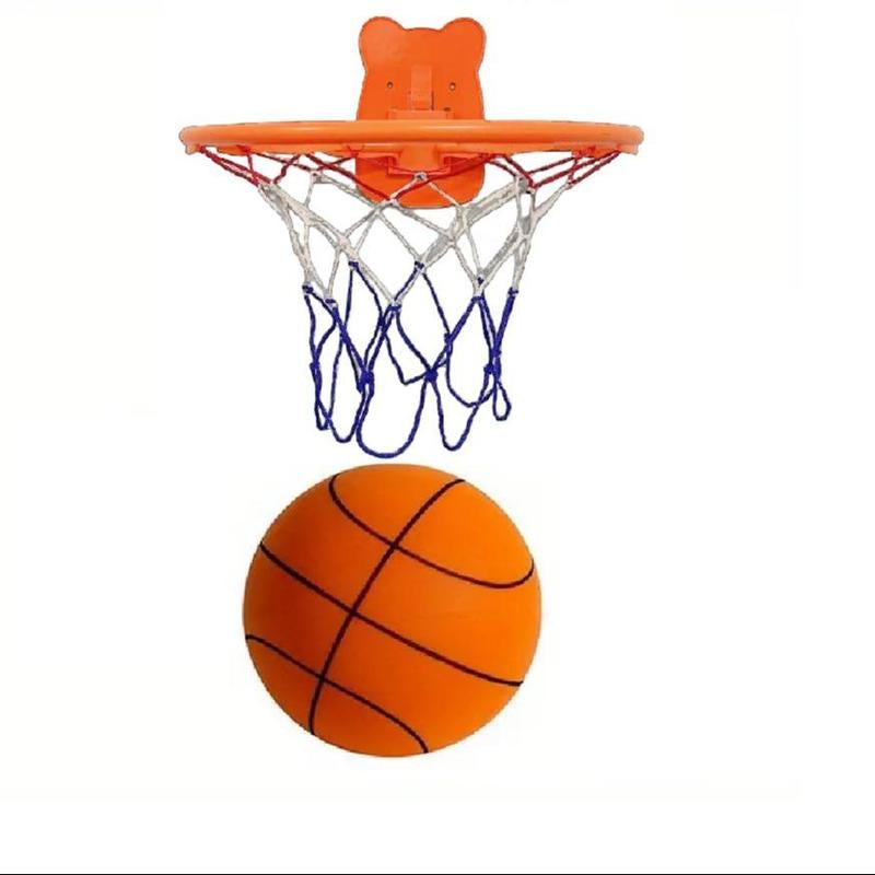Silent Basketball Set, 2 Counts/Set Including 1 Count Indoor Silent Basketball and 1 Count Basketball Hoop, Rebound Basketball Toy for Indoor Training, Christmas Gift
