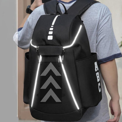 Basketball Backpack Bag Large Capacity Sport Black Bag Fits Volleyball Soccer Football Softball Gym Training Equipment Bags Comfortable Unisex Quick Dry Water-Resistant Breathable Comfortable